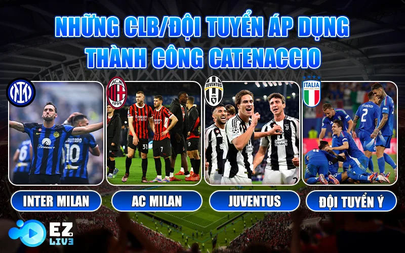 Clb và đội tuyển áp dụng catenaccio