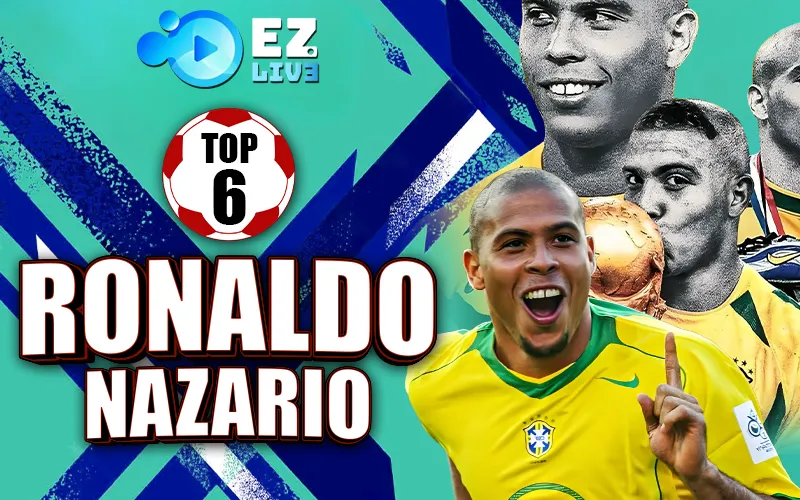 Vị trí thứ 6 trong danh sách cầu thủ vĩ đại nhất thế giới là Ronaldo Nazario