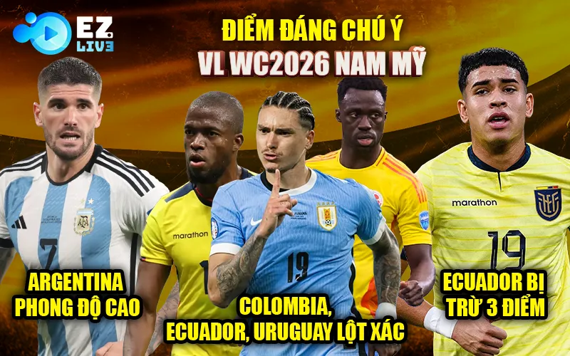 Điểm đáng chú ý tại VL WC 2026 Nam Mỹ