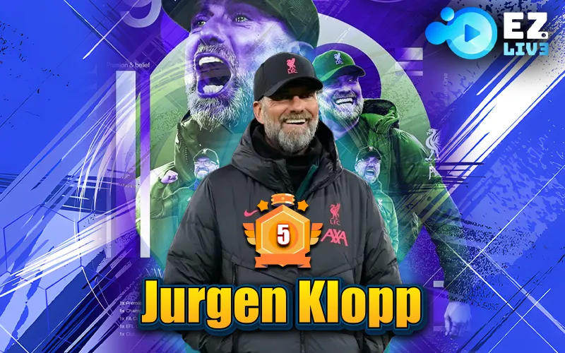 Vị trí số 5 trong danh sách HLV bóng đá vĩ đại là Jurgen Klopp