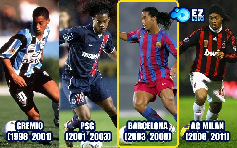 Lịch sử gia nhập của Ronaldinho qua các câu lạc bộ lớn